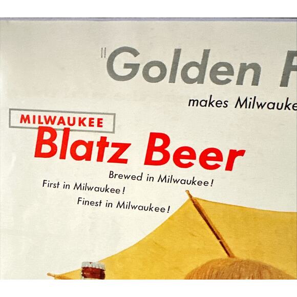Framed 1954 Blatz Beer Milwaukee Golden Flavor Vintage Print Ad - Picture 2 of 3